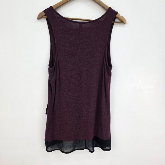 Vanity Tank Top Womens Size L Plum Purple Sleeveless Asymmetric Hem Scoop Neck - Picture 4 of 12